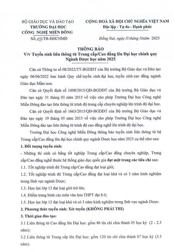 liên thông đại học dược tphcm năm 2025